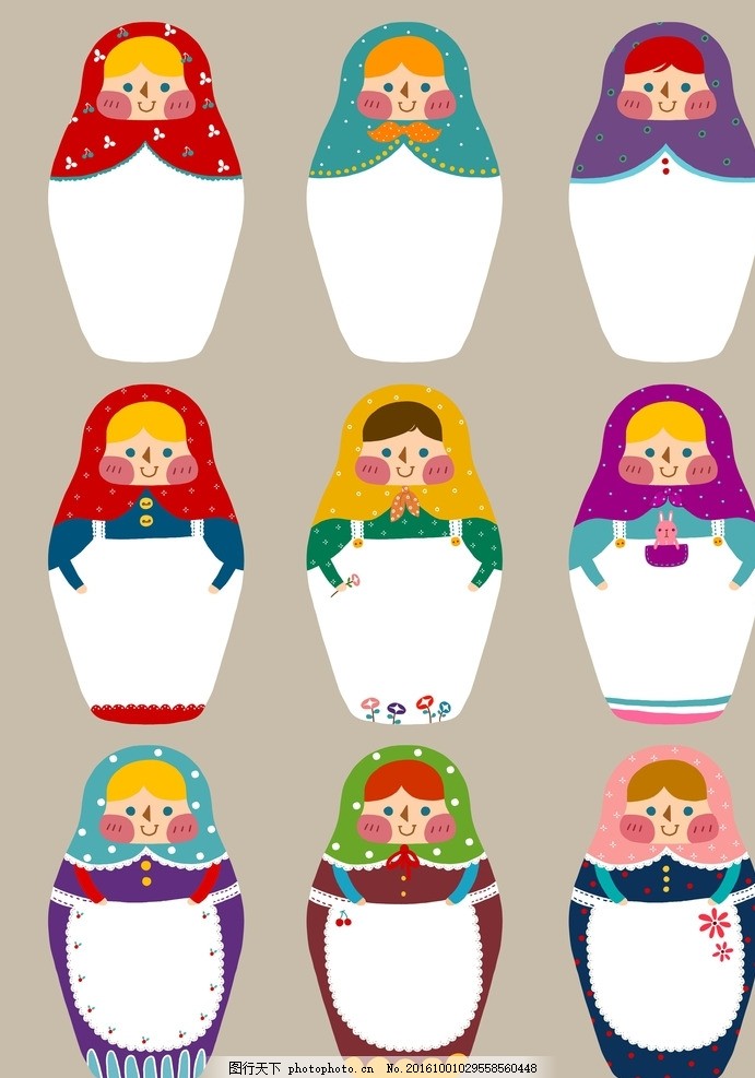 俄罗斯套娃 标签素材,标题框 促销标签 折扣标签 卡通素材-图行天下图库