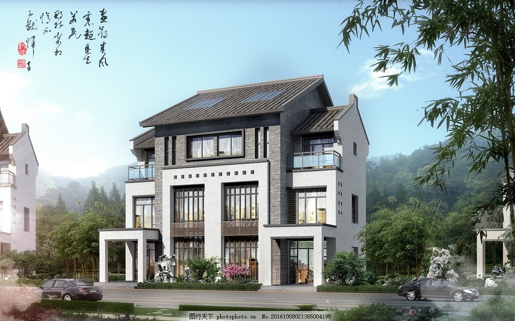 中式别墅 中式 别墅 农民房 排屋 设计 3d设计 室外模型 72dpi