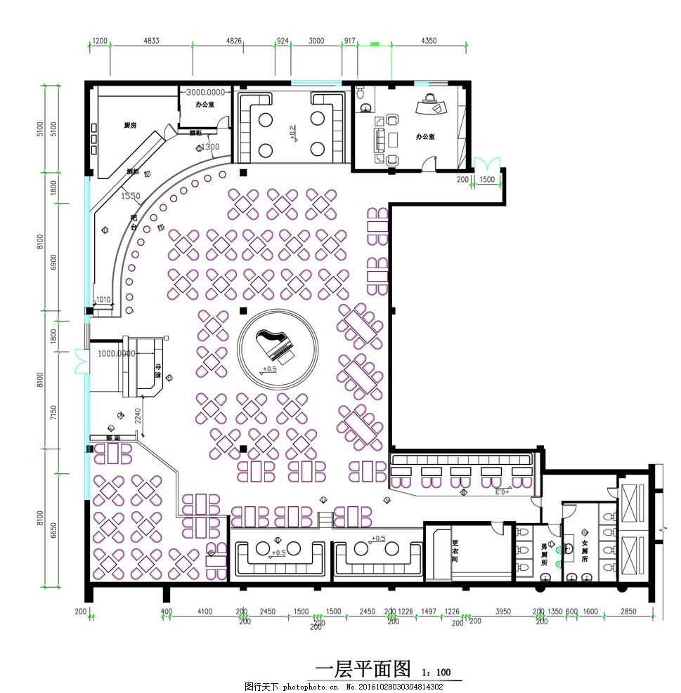 音乐酒吧cad平面 音乐 酒吧 cad 平面图 工装 设计 环境设计 室内设计