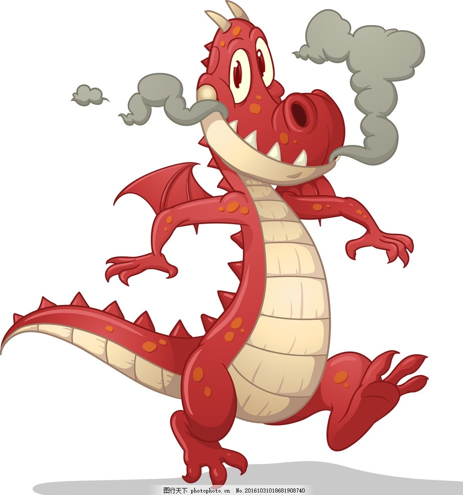 卡通冒烟火龙