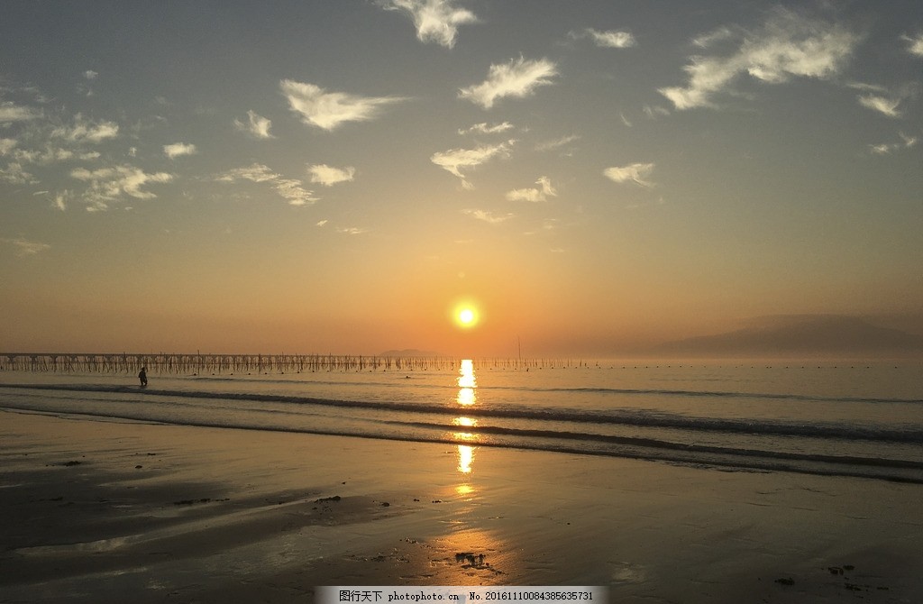 高清黄昏海滩壁纸 高清 黄昏 海边 阳光 沙滩 自然风景 自然景观 摄影