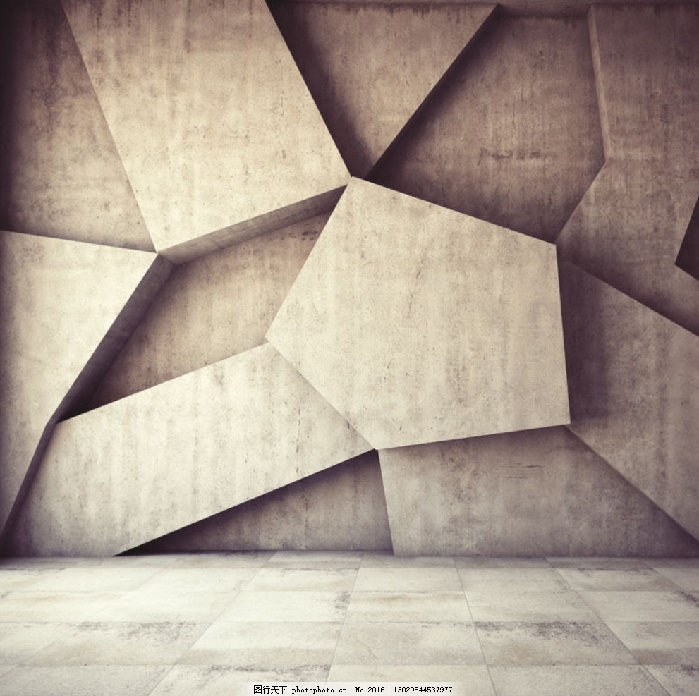 创意墙面,几何棱形 促销推广主图 背景图 灰色 