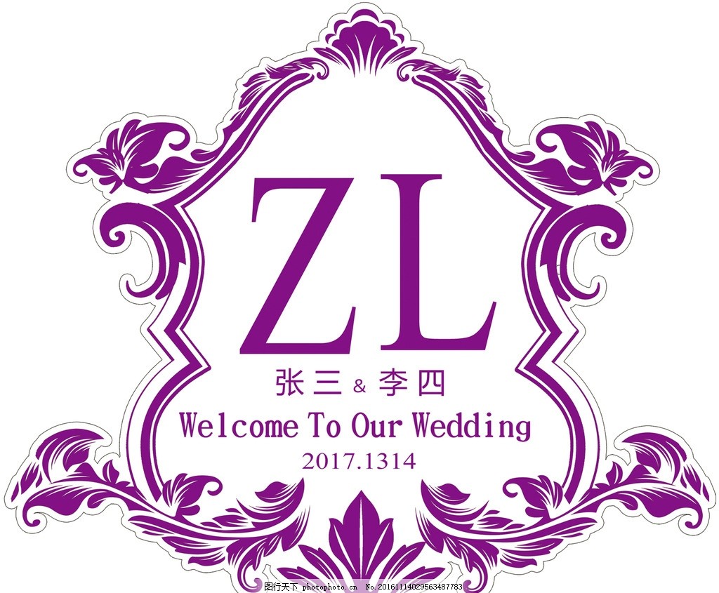 婚礼名字牌欧式 欧式效果图 