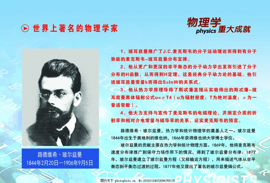 物理学家波尔兹曼,科学家 电磁学 电科学 电学