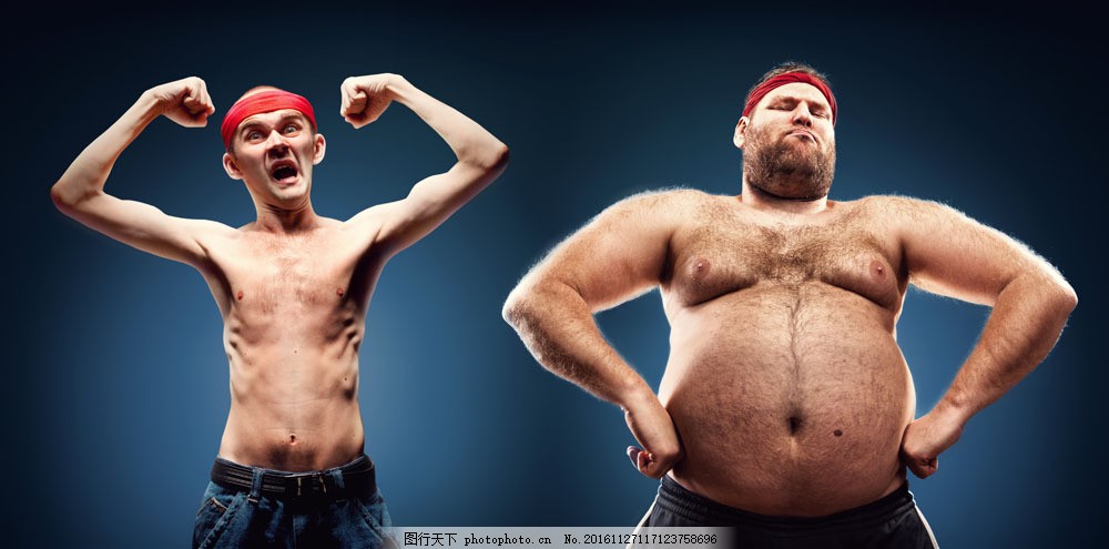 瘦弱的男人与肥胖的男人图片