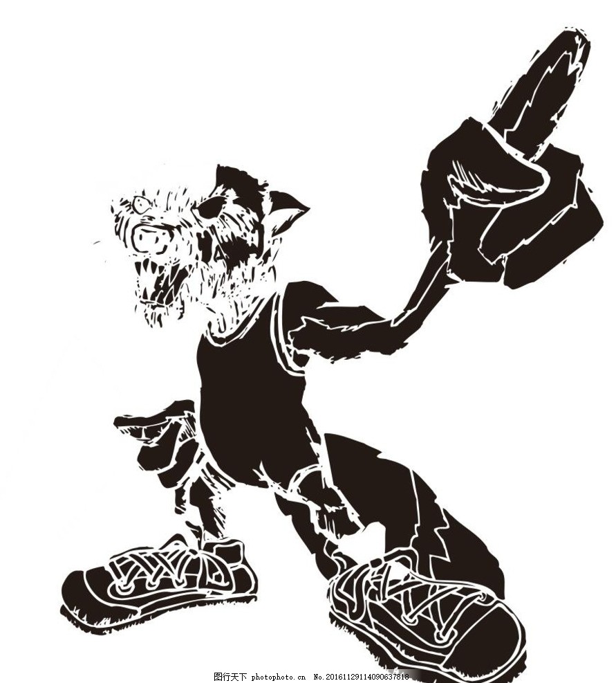 狼卡通 动物 野生动物 插画 装饰画 简笔画 线条 线描 简画 黑白画_动物世界 狼卡通 动物 野生动物 插画 装饰画 简笔画 线条 线描 简画 黑白画