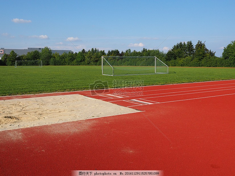 运动场 足球场 跳远 坑 沙 标记 田径 性能 体育 启动     红色 jpg