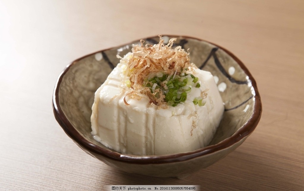 冷豆腐,日式冷豆腐 凉豆腐 日本料理 摄影 餐饮