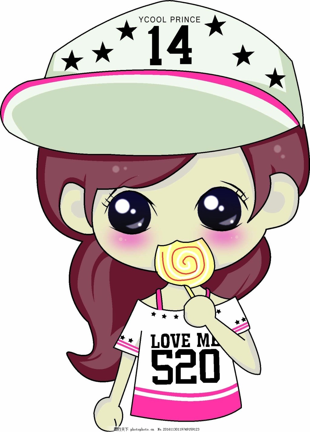 卡通女孩,可爱的女孩 女娃-图行天下图库