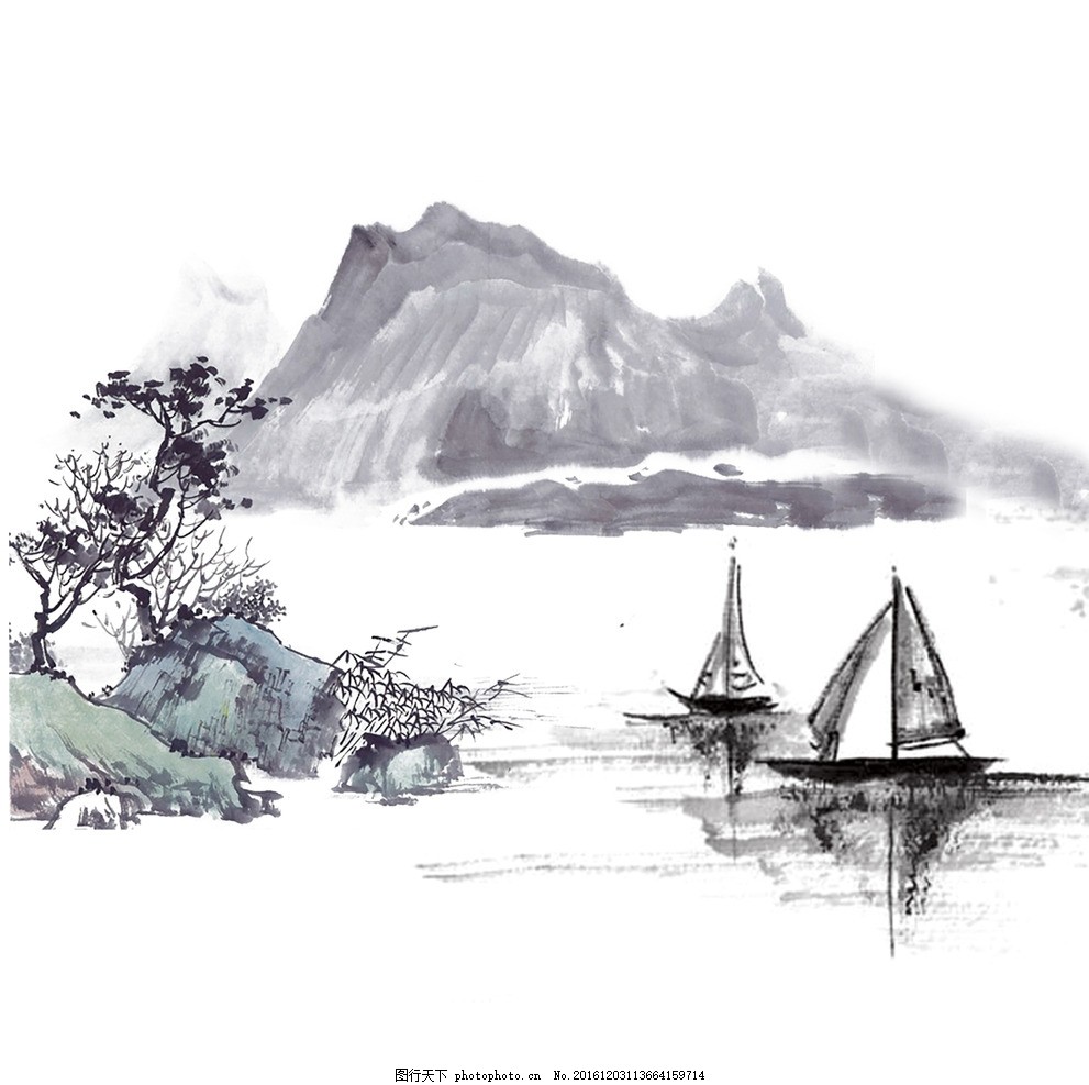 水墨画 山水画 水墨风景 山水风景 风景画 设计 文化艺术 绘画书法 72