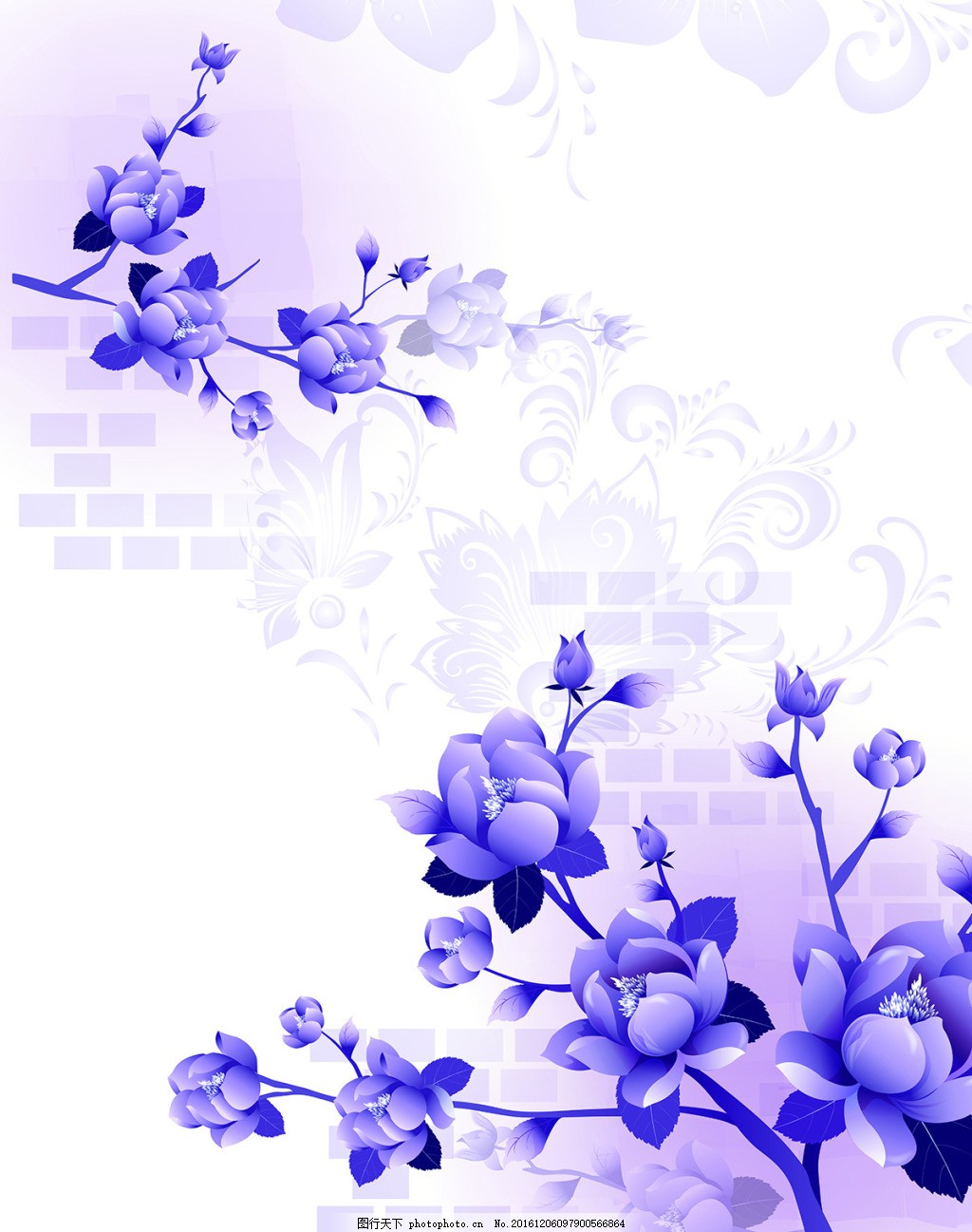 紫色花卉背景墙,壁纸 风景 高分辨率图片 高清大