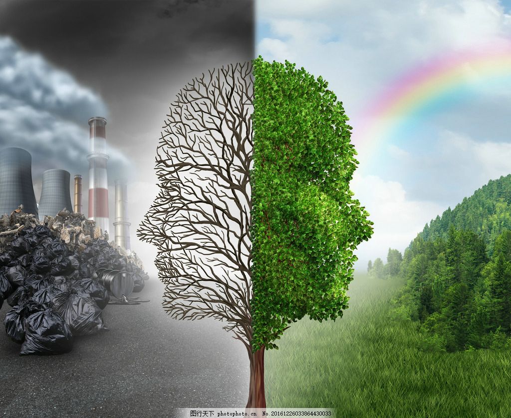 环境变化和全球变暖及雾霾环境设图片