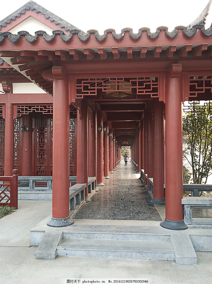 回廊图片_园林设计_建筑空间图行天下素材网